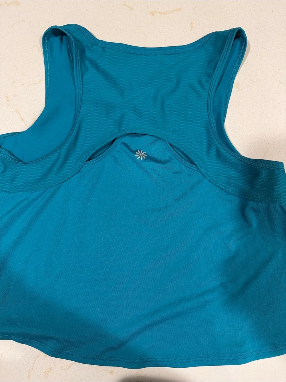 Athleta Girl Open Back Cutout Tank Top Teal Turquoise Blue Size M 8-10